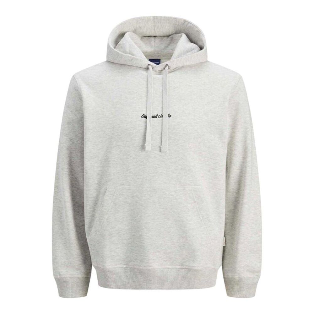 Jack And Jones Mens Relaxed Fit Hoodie / White Melange Marl